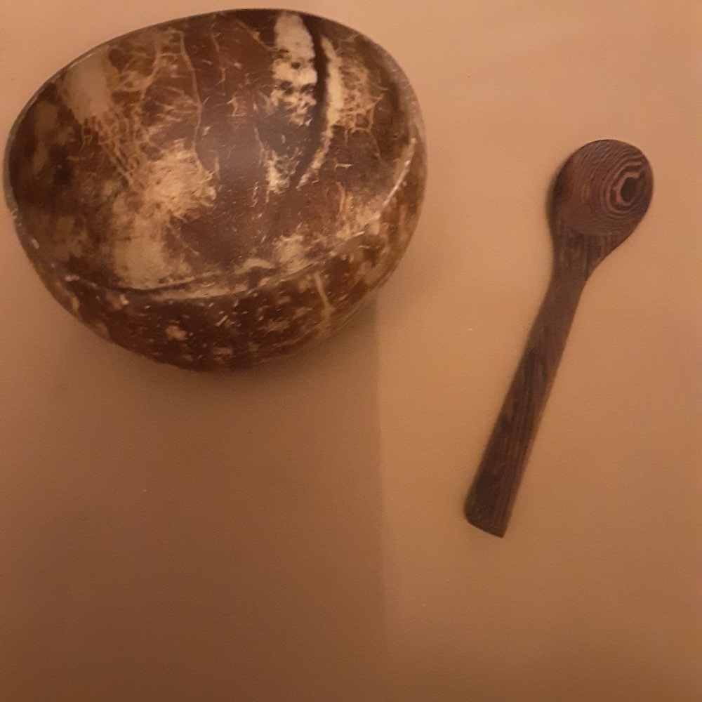 Coconut bowl set with spoons (353) - Picture 2 of 8